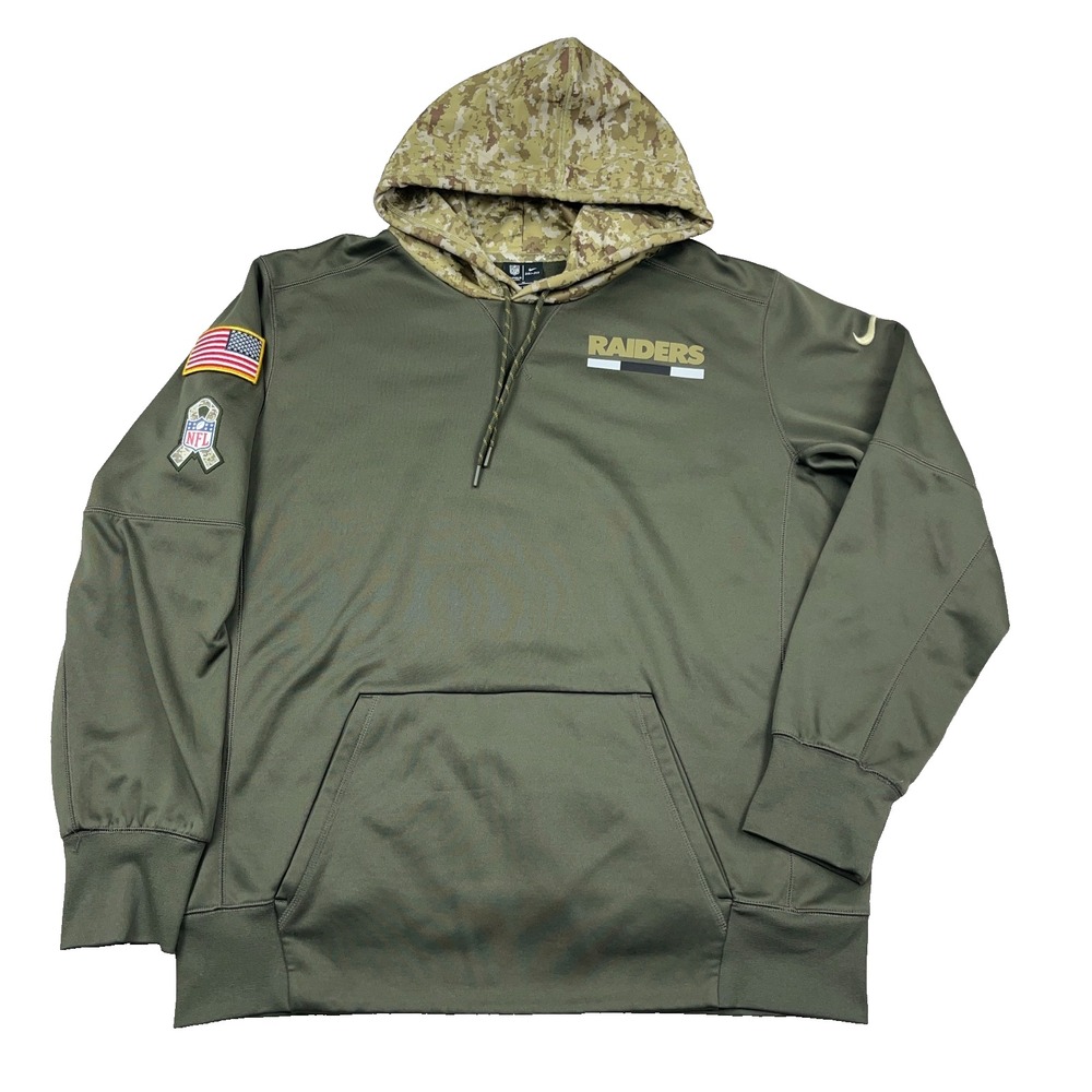 Las Vegas Raiders Hoodie Mens XL Nike On Field Salute To Service  Green Oakland
